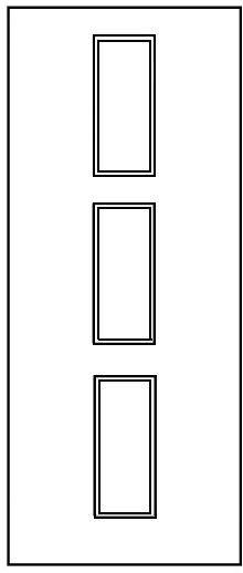 Pattern 11 - 30 Minute Fire Door with 3 Glass Panes - Oak, Walnut, Ash, Grey, White Options